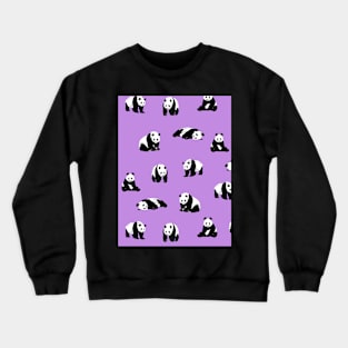 Pandas on Purple Crewneck Sweatshirt